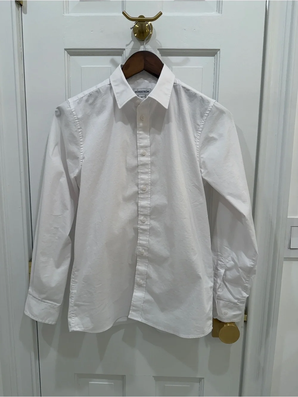 Nordstrom Kids' Stretch White Button Up Dress Shirt Boys Size 16